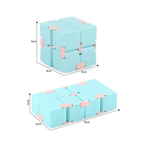 Infinity fidget cube folded and unfolded dimensions